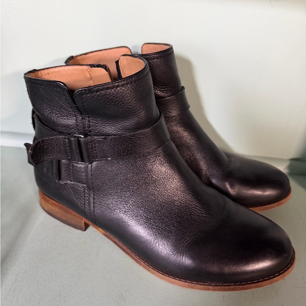 Franco Sarto Black Leather Ankle Booties